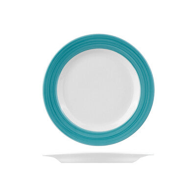 AFC Aqua Foam Blue Round Plate - Wide Rim Pack of 12