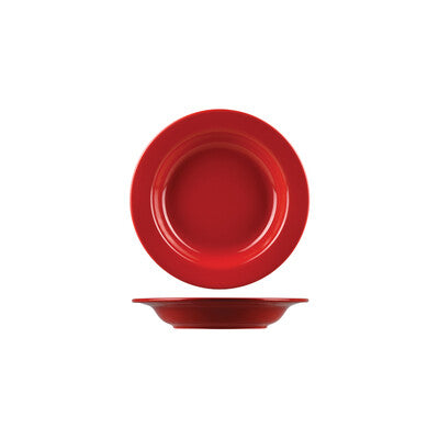 AFC Flinders Healthcare Red Round Soup Bowl - Wide Rim Pack of 12