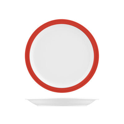 AFC Hot Chilli Red Savoy Round Plate - Narrow Rim Pack of 12