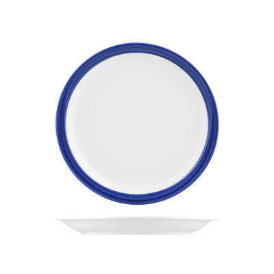 AFC Leschenaultia Blue Savoy Round Plate - Narrow Rim Pack of 12