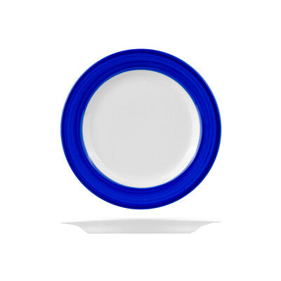 Australian Fine China Leschenaultia Blue Round Plate - Narrow Rim