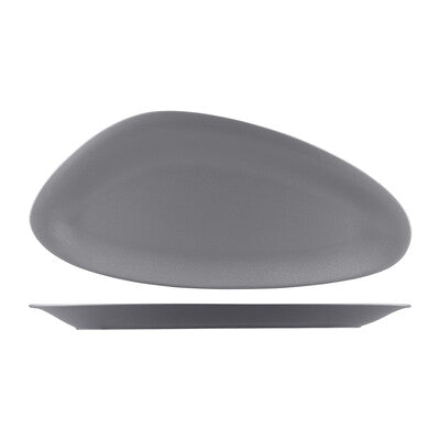 Australian Fine China Neofusion Grey Stone Oval Coupe Platter