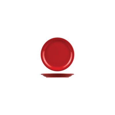 Australian Fine China Flinders Healthcare Red Savoy Round Plate - Narrow Rim
