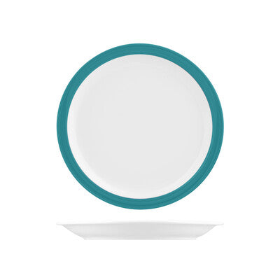 Australian Fine China Aqua Foam Blue Savoy Round Plate - Narrow Rim