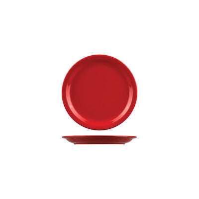Australian Fine China Flinders Healthcare Red Savoy Round Plate - Narrow Rim