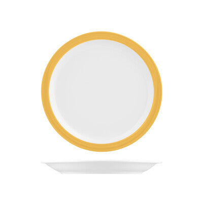 Australian Fine China Sandgroper Yellow Savoy Round Plate - Narrow Rim